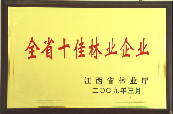 江西绿洲公司获全省十佳林业企业称号